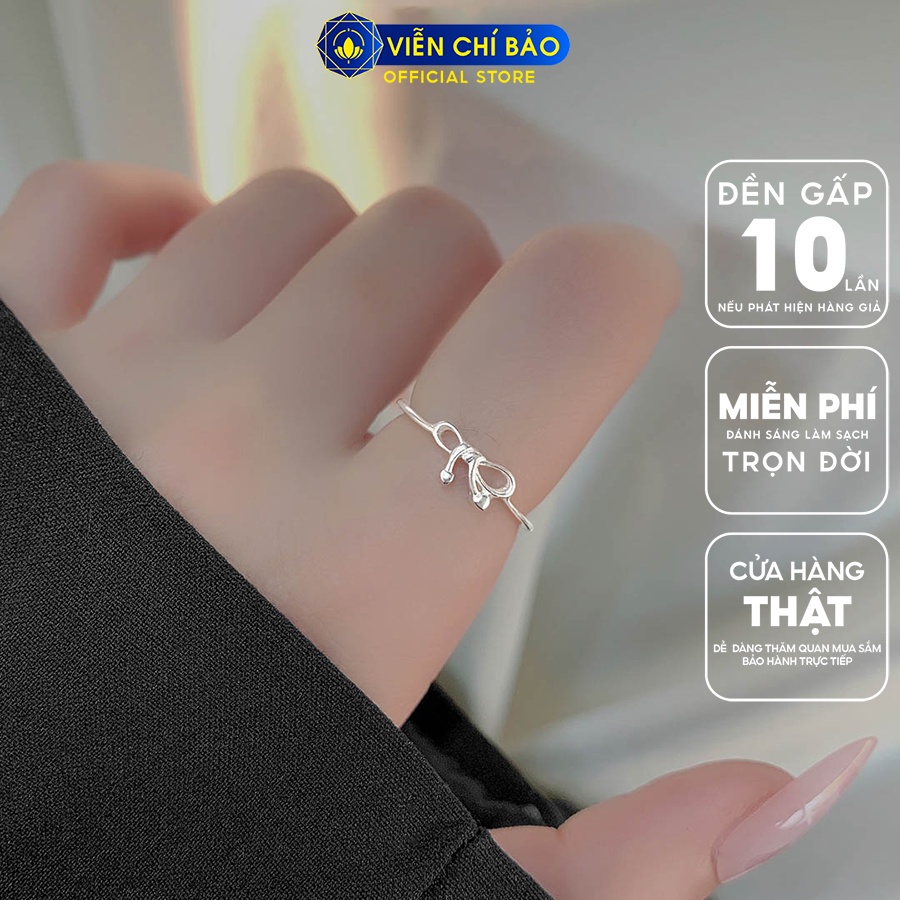 Nhẫn bạc nữ hình nơ chất liệu bạc 925 thời trang phụ kiện trang sức nữ Viễn Chí Bảo N400255
