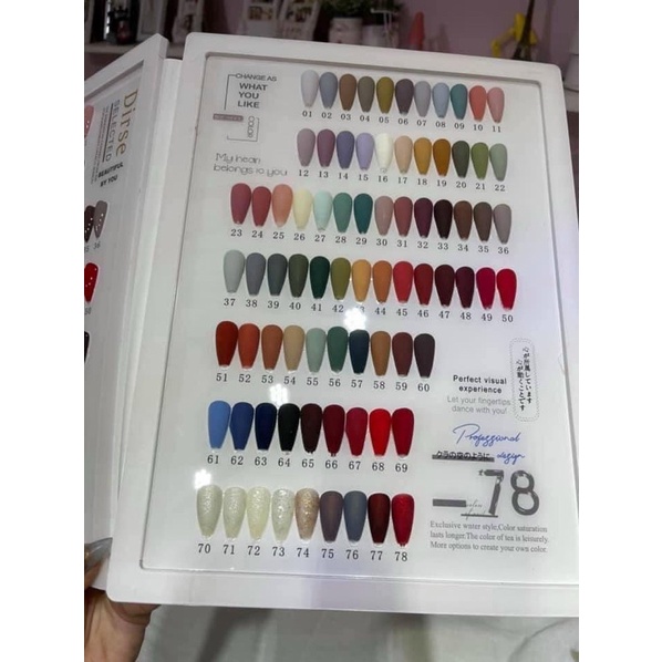 Set Sơn Gel Dirse Cao Cấp 78 Màu  Tặng Bảng Màu và Base  Top