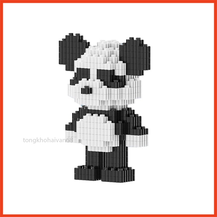Đồ Chơi Mô Hình Lắp Ráp Gấu Bearbrick 3D, Mô Hình lắp Ráp Xếp Hình Bear Brick Mini 3D Dễ Thương Cho Bé