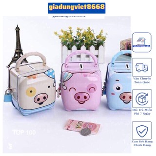 Két đựng Tiền Con Heo Sắt, Két Sắt Mini Hình Con Heo Có Khóa