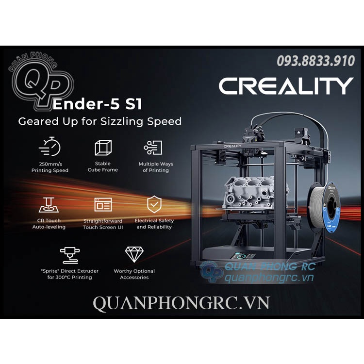 Máy In 3D CREALITY Ender 5 S1 FDM Highspeed Printer 250mm/s