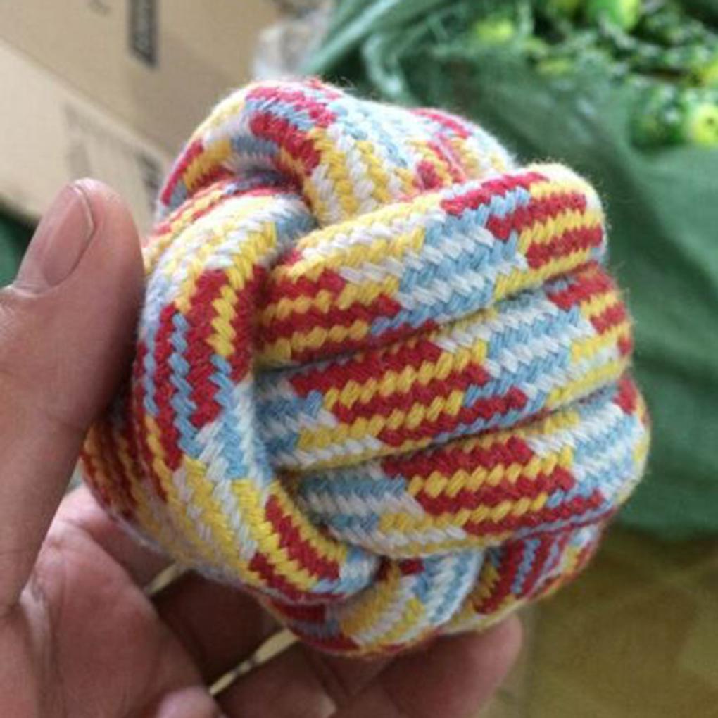 Bóng Gặm Đồ Chơi Bằng Dây Cotton Bện 6cm Chống Cắn Màu Sắc Ngẫu Nhiên Dành Cho Thú Cưng