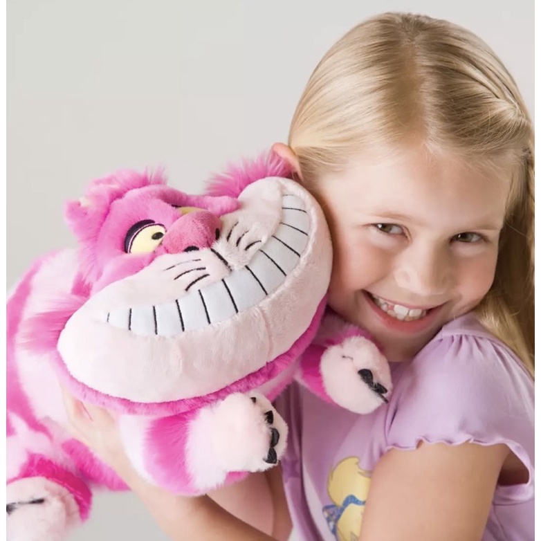 Gấu Bông Mèo Cheshire NEW Chính Hãng Disney Alice in Wonderland lông mềm mịn 35cm cat cười nhe răng vằn hồng chesire thú
