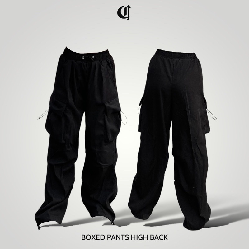 Quần túi hộp basic y2k Boxed Pants High Back 2 kiểu lưng cao & lưng thấp quần thụng,ống rộng & rút ống jogger 40kg80kg