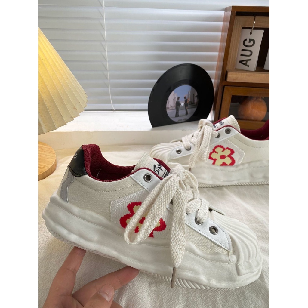 Giày Thể Thao Vải Bạt Mũi Vỏ Sò Thời Trang Nữ