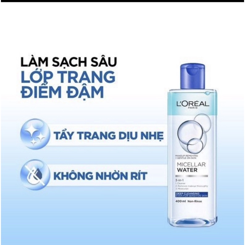 Nước tẩy trang Loreal 400ml