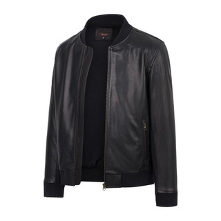 Áo khoác da nam cam kết da thật 100% FTT Leather Bomber Jacket chất liệu da cừu, bò, dê AD601