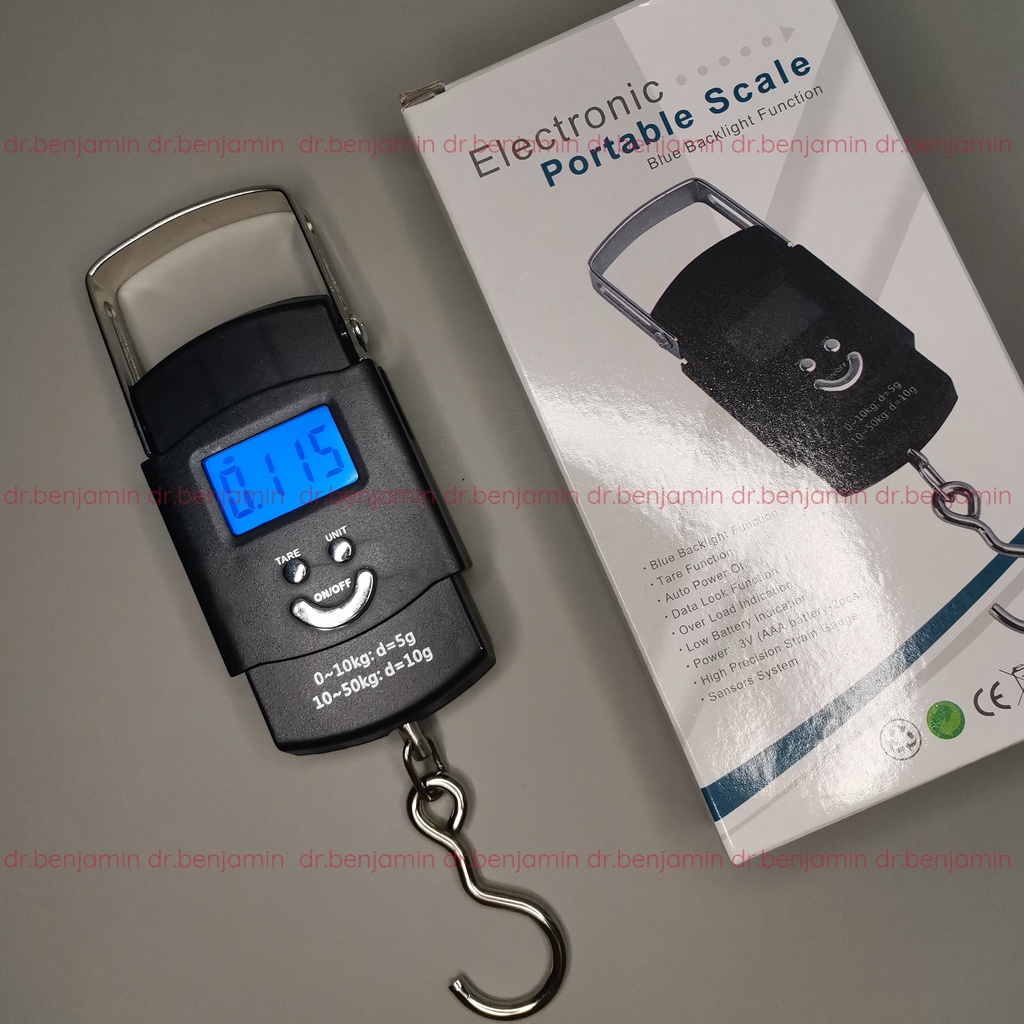 Cân Treo Điện Tử Cầm Tay, Cân Hành Lý, Cân Bán Lẻ 50kg Tặng Pin