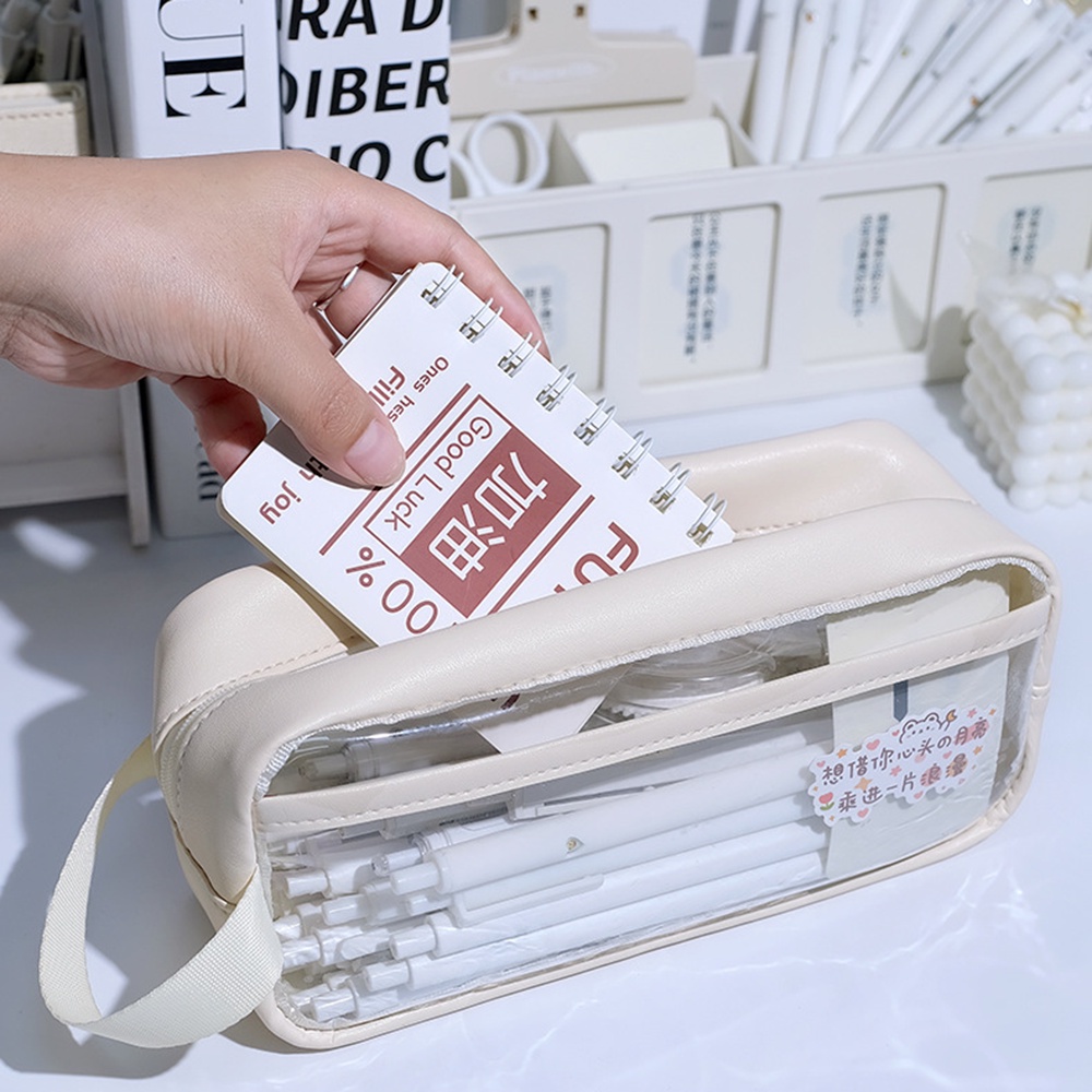 Túi Đựng Bút Trong Suốt Sức Chứa Lớn Dễ Thương Cho Học Sinh
