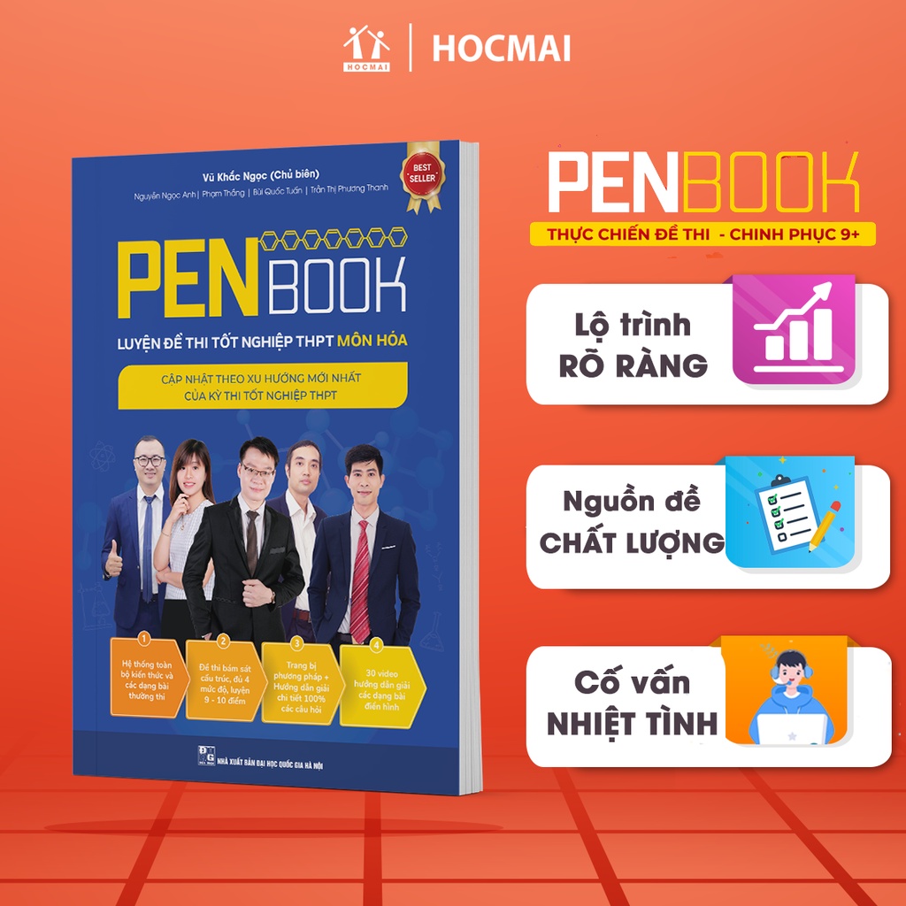 [LỚP 12 ] Combo 2 cuốn sách PENBOOK - Luyện đề thi tốt nghiệp THPT. Chinh phục điểm 9+ thi Đại Học. Bản mới nhất 2024