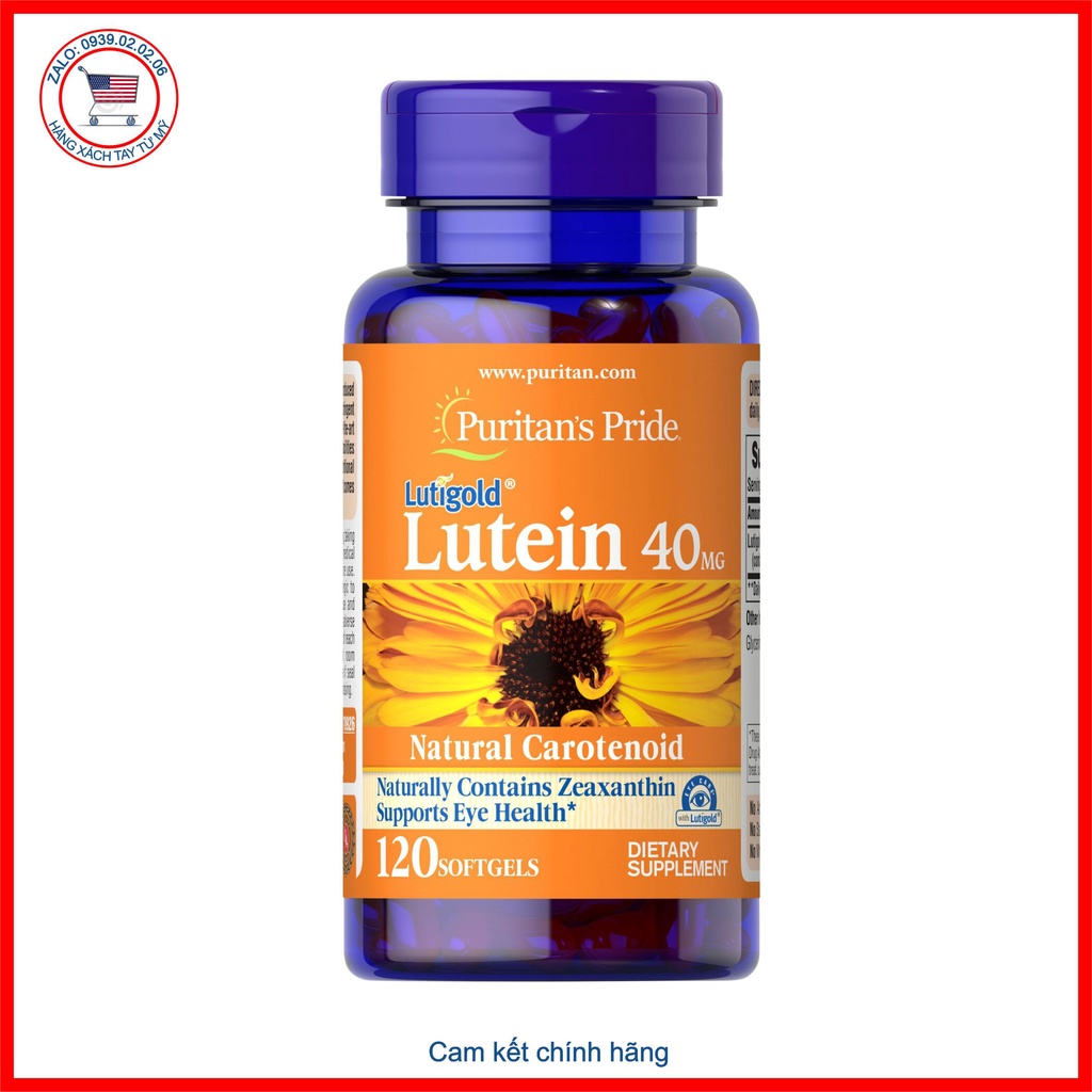 Viên uống bổ mắt, giảm nhức mỏi mắt, tăng cường thị lực Luitigold Lutein Puritan's Pride