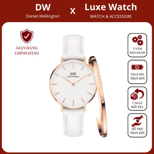 Đồng Hồ Nữ Daniel Welinton Classic Petite Bondi Rose Gold + Vòng Tay DW Cuff Chính Hãng - Luxe Watch
