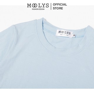 Áo crop top thun gân đơn giản, basic Moolys MC010