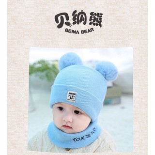 Mũ Len Kèm Khăn Quàng Cổ Cho Bé 6-36 Tháng
