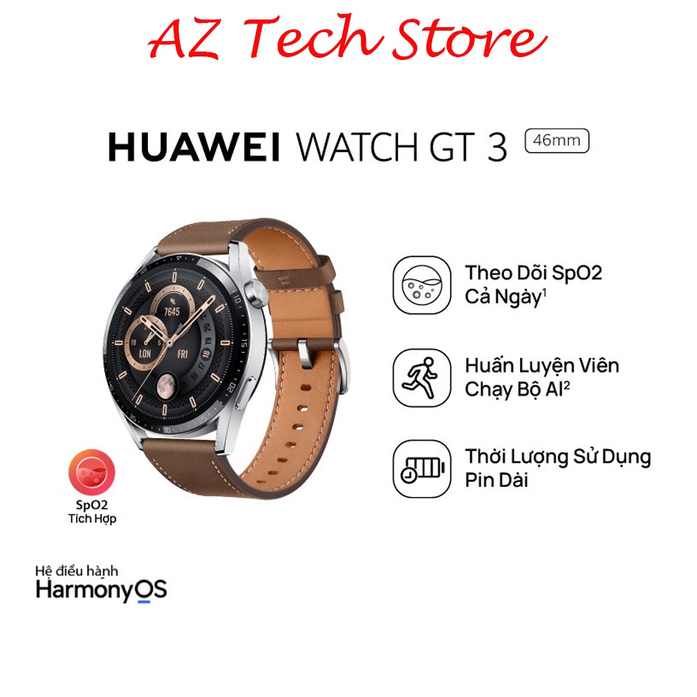 Đồng Hồ Thông Minh HUAWEI WATCH GT 3 46mm |Theo Dõi Spo2| Huấn Luyện Viên Chạy Bộ AI