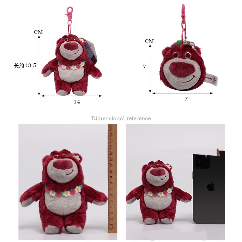 Móc Khóa Hình Gấu Bông Dâu Tây Disney Dễ Thương