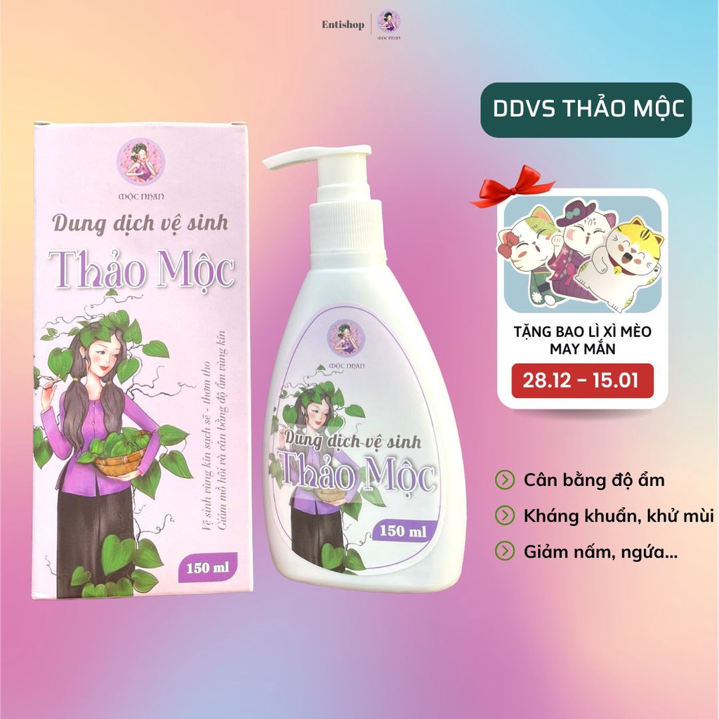 Dung dịch vệ sinh Thảo mộc Trầu không kháng khuẩn, mát dịu MỘC NHAN 150ml