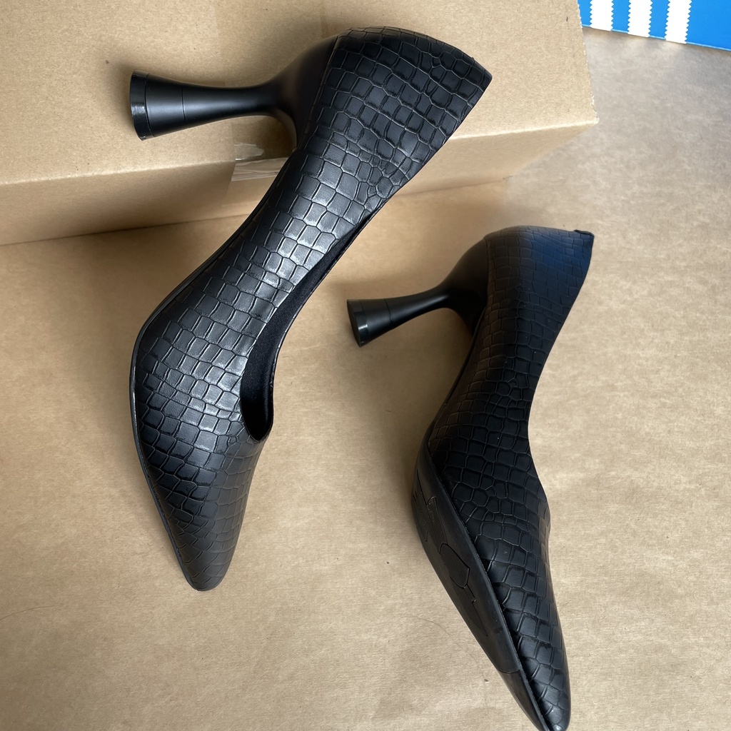 Giày cao gót 7cm vân cá sấu siêu sang, hàng xịn chất da mềm êm,