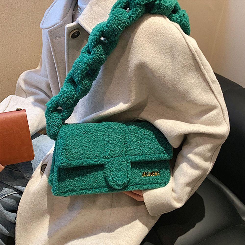 UUMIR Túi Xách Lông Nhung Dệt Hình Vuông Phong Cách Retro Cho Nữ