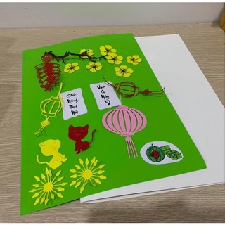 Nguyên liệu làm thiệp Tết Handmade A4