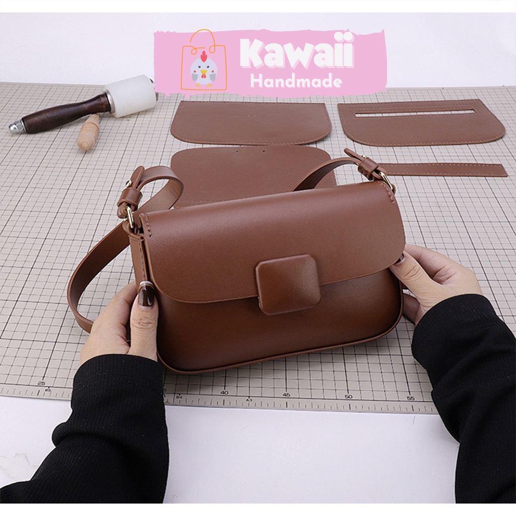 Túi tự làm, Túi handmade tự đan DA50 da PU đầy đủ phụ kiện có video hướng dẫn làm Kawaii_Handmade