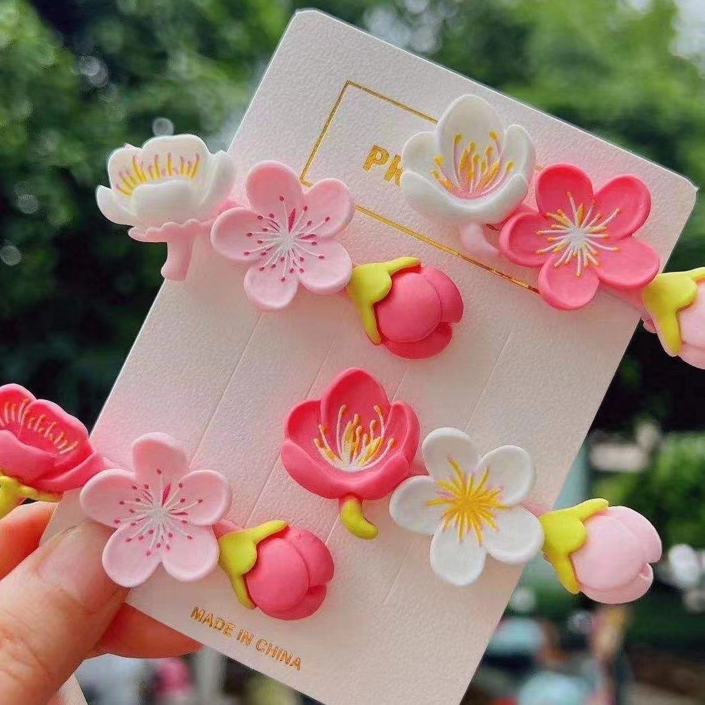 Kẹp Tóc Dây Buộc Tóc Dễ Thương Hoa Ngọt Phụ Kiện Thời Trang Cho Nữ AB208