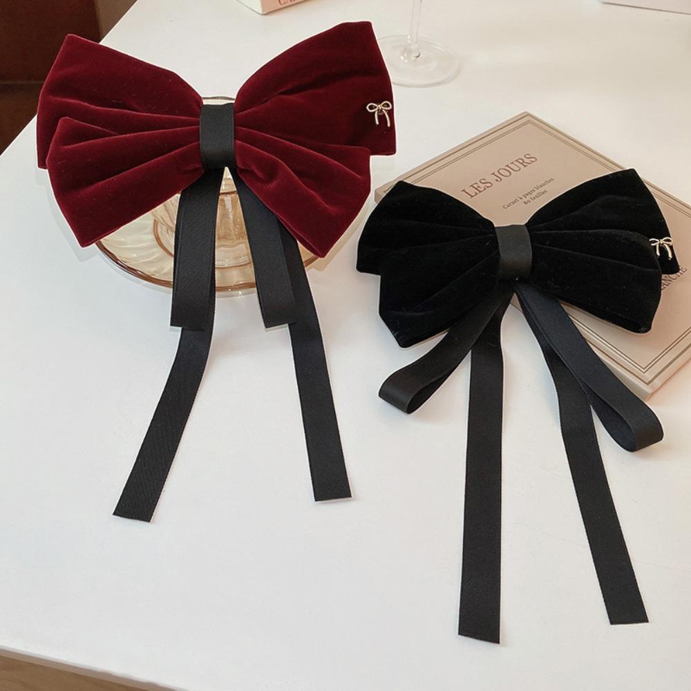 Kẹp Tóc Hình Nơ Bằng Nhung Thời Trang Dành Cho Nữ