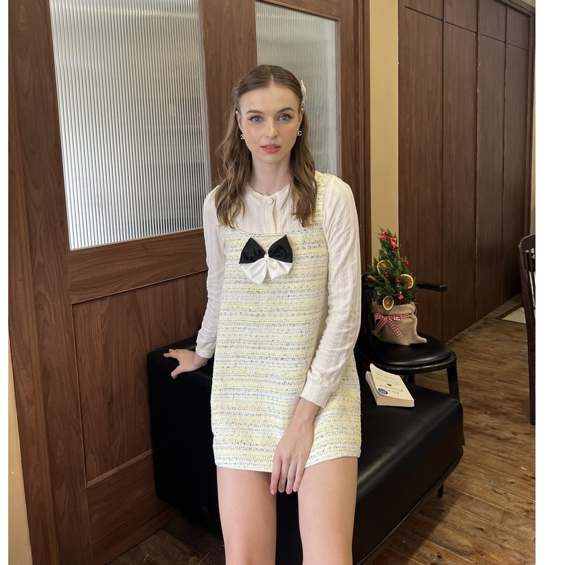 TIFFANY STUDIOS - Đàm Babydoll Tweed Dáng Xòe Tím Lilac - BARBARA DRESS