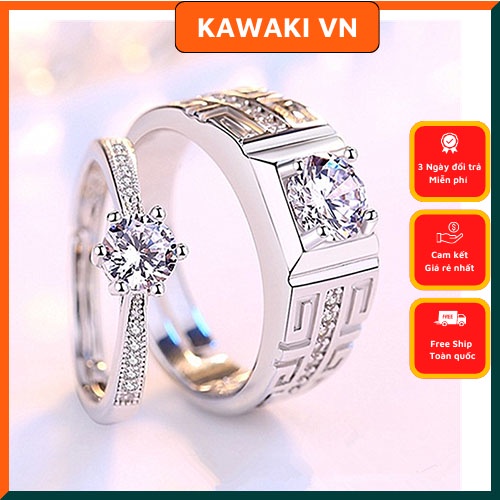 Nhẫn đôi tình yêu - nhẫn cặp đính đá ruby cho các cặp đôi thể hiện tình cảm của mình