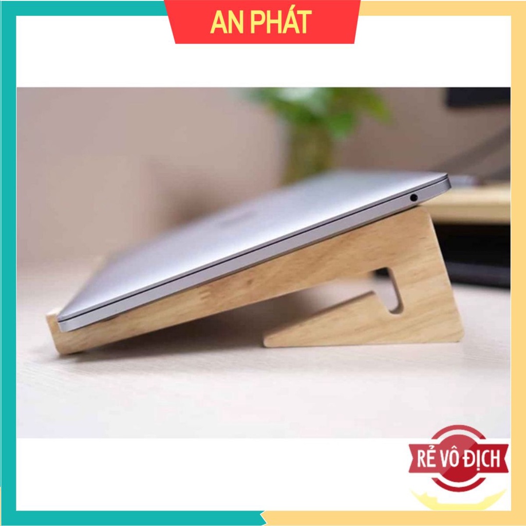 Giá đỡ laptop gỗ cho Macbook kiêm Tản Nhiệt Laptop Bằng Gỗ Thông Chắc Chắn, Tinh Tế Kiểu Chữ V Giá Luôn Tốt Nhất