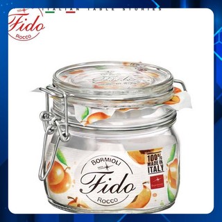 Hũ thủy tinh Italy nắp cài Fido 500ml