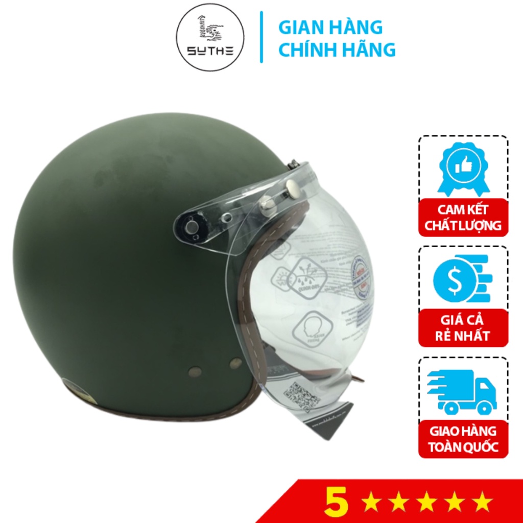 Kính Bubble Sunda Gắn Mũ Bảo Hiểm 3/4, Kính Thay Thế Chất Liệu Cao Cấp An Toàn Và Siêu Bền