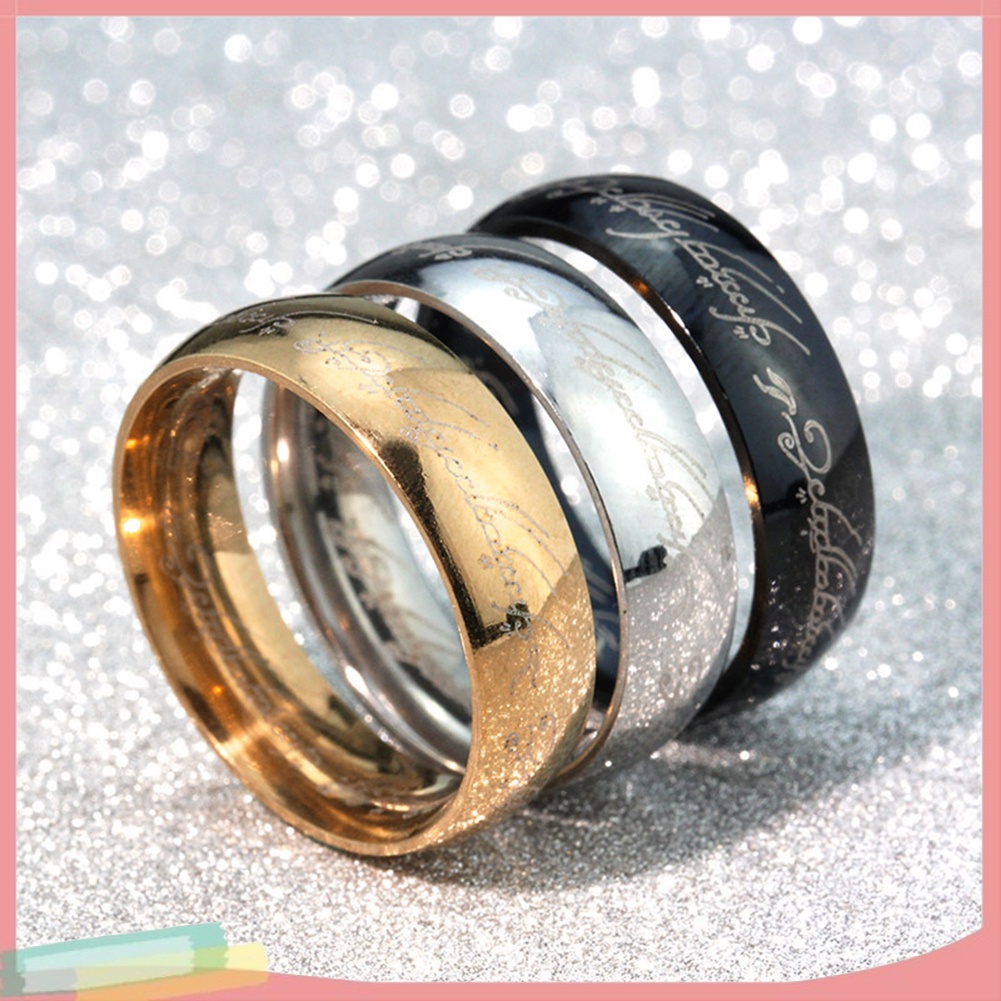 Nhẫn bằng thép không gỉ màu trơn phong cách thời trang cho nam và nữ