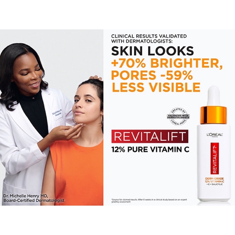 Serum Loreal giảm thâm nám-L'Oreal Paris Revitalift Derm Intensives 12% Pure Vitamin C + E + Salicylic Acid Serum