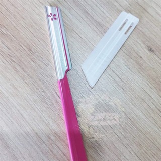 Dao cạo chân mày, lông mặt KAI cán Hồng (Lẻ 1 Cây)
