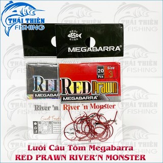 Lưỡi câu tôm càng xanh megabarra red prawn vỉ 20 cái