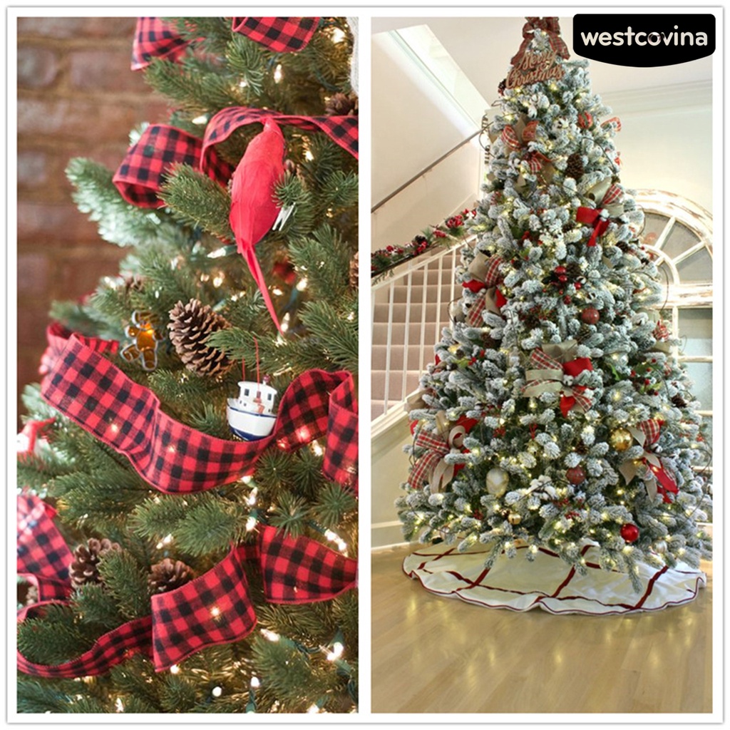 [WEST]⚘Cuộn Dây Ruy Băng Dày 63mm Họa Tiết Sọc Caro Cổ Điển Chống Dao Dùng Gói Quà Giáng Sinh DIY