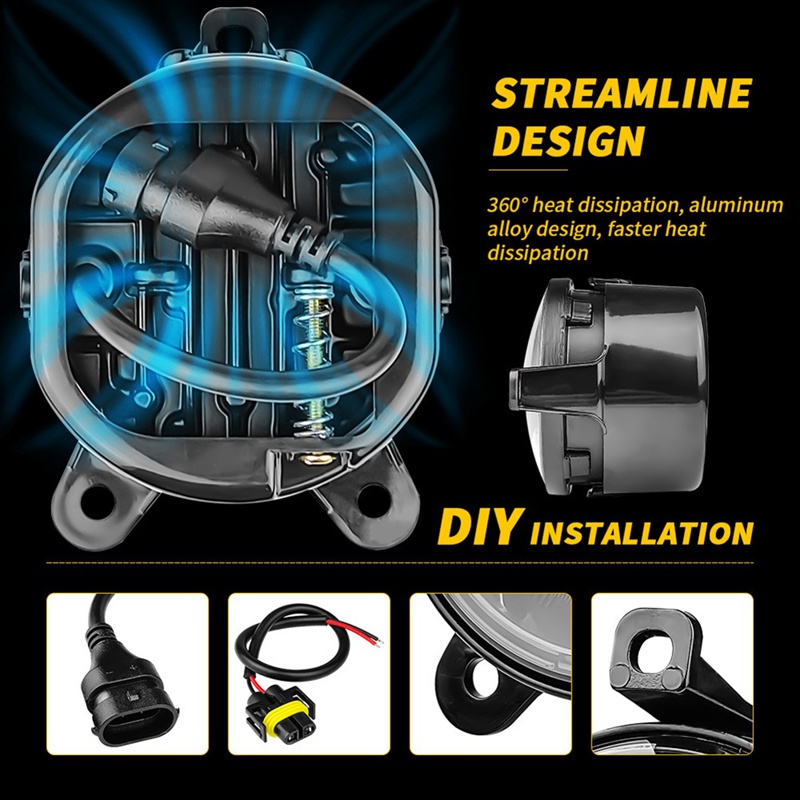 Cặp Đèn Pha LED Sương Mù Hình Tròn 3.5 Inch Cho Xe Hơi Lada