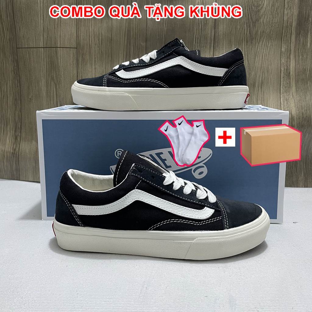 Giày Sneaker 𝐕𝐀𝐍𝐒 Slipon Caro Vault , 𝐕𝐀𝐍𝐒 Vault Old Skool Đen Cực Hot Nam Nữ Full Box