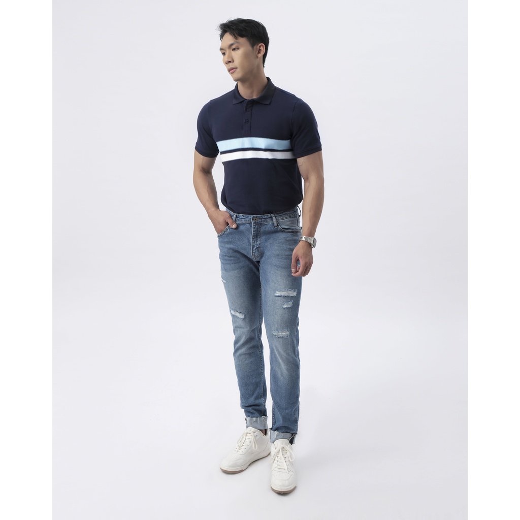 Quần jean nam xanh cao cấp MENFIT 0401 chất denim co giãn nhẹ 2 chiều, chuẩn form, thời trang