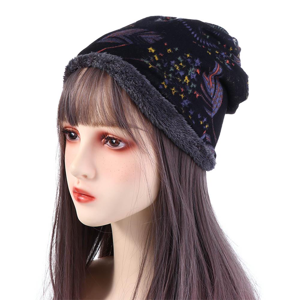 Nón Trùm Đầu Mềm Giữ Ấm Mùa Đông Đa Năng In Họa Tiết Hoa Dành Cho Nữ BACK2LIFE