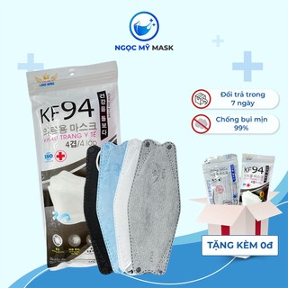 Khẩu trang 4d kf94 kháng khuẩn cao cấp long hưng bịch 10 chiếc - mask ngọc mỹ