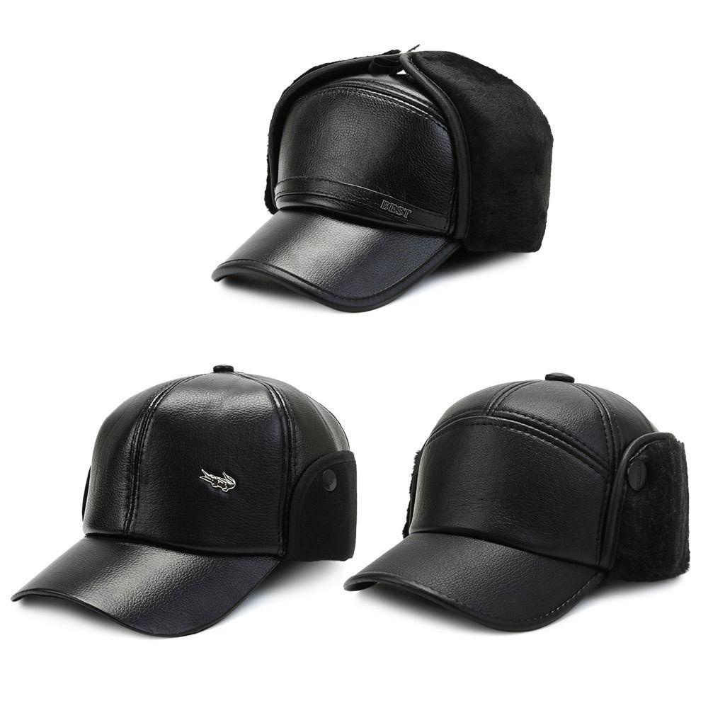 LANSEL Nón Da Phối Lông Ấm Áp Theo Phong Cách Mùa Đông Dành Cho Nam