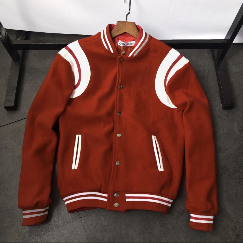 Áo Bomber Varsity SLP Đỏ. Khoác Bomber Saint La*urent Teddy YSL Sơn Tùng MTP Đỏ Thời Trang Siêu Hot Nam Nữ