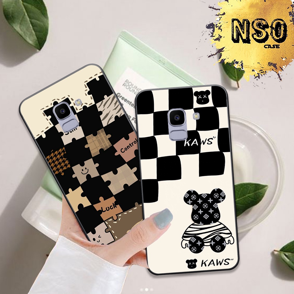 Ốp Samsung J4 / J6 PLUS / J6 in hình họa tiết Ca Rô Kẻ trái tim đẹp dễ thương Hot Trend 2023