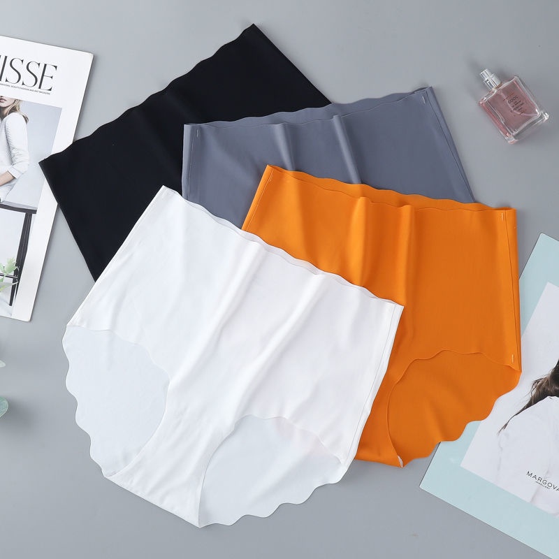 Quần lót nữ su trơn cạp cao viền lượn sóng HLBOUTIQUE, đáy dán chắc chắn, không cộm L649