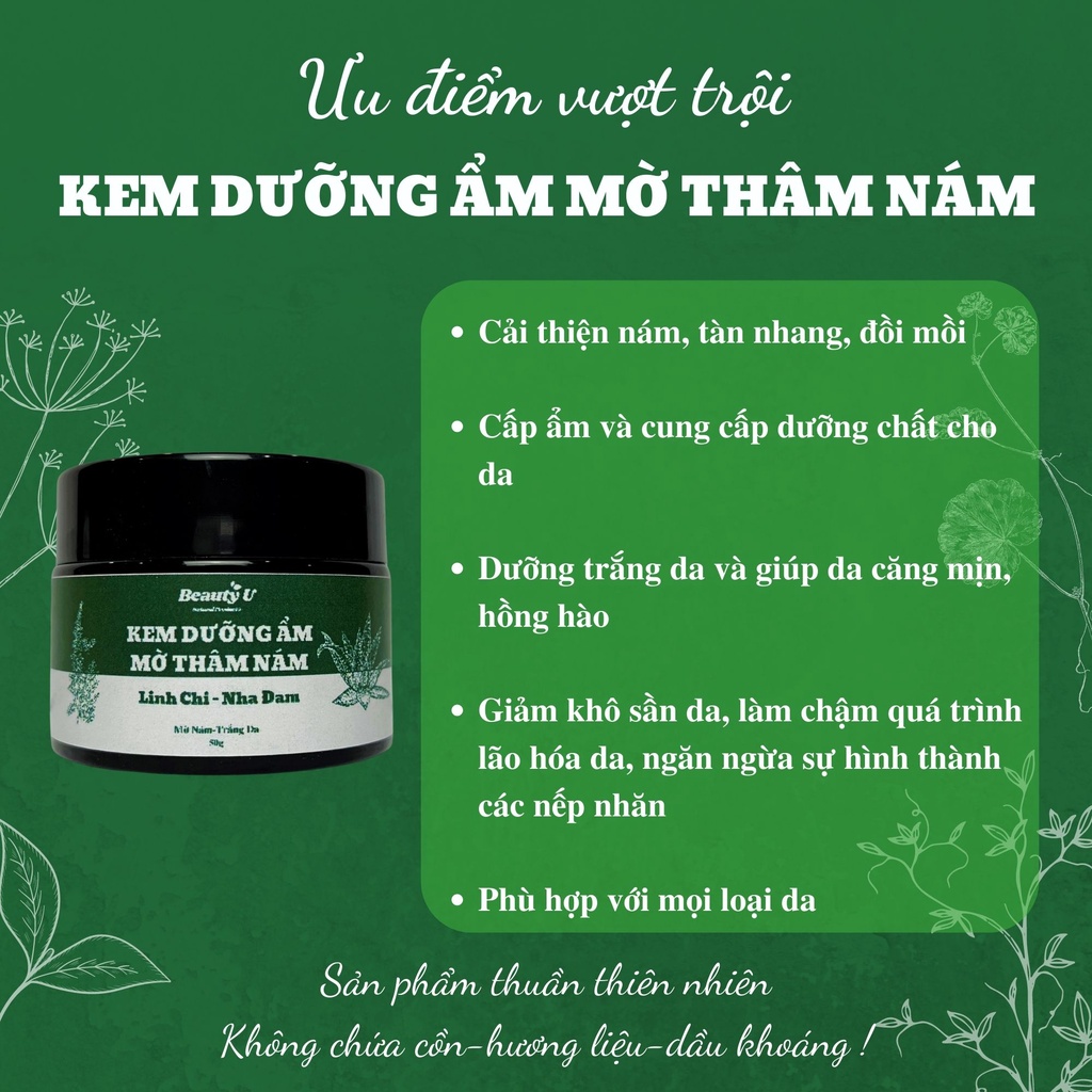 Kem Nám Tàn Nhang Dưỡng Ẩm Trắng Da Ngừa Lão Hóa BeautyU 50g