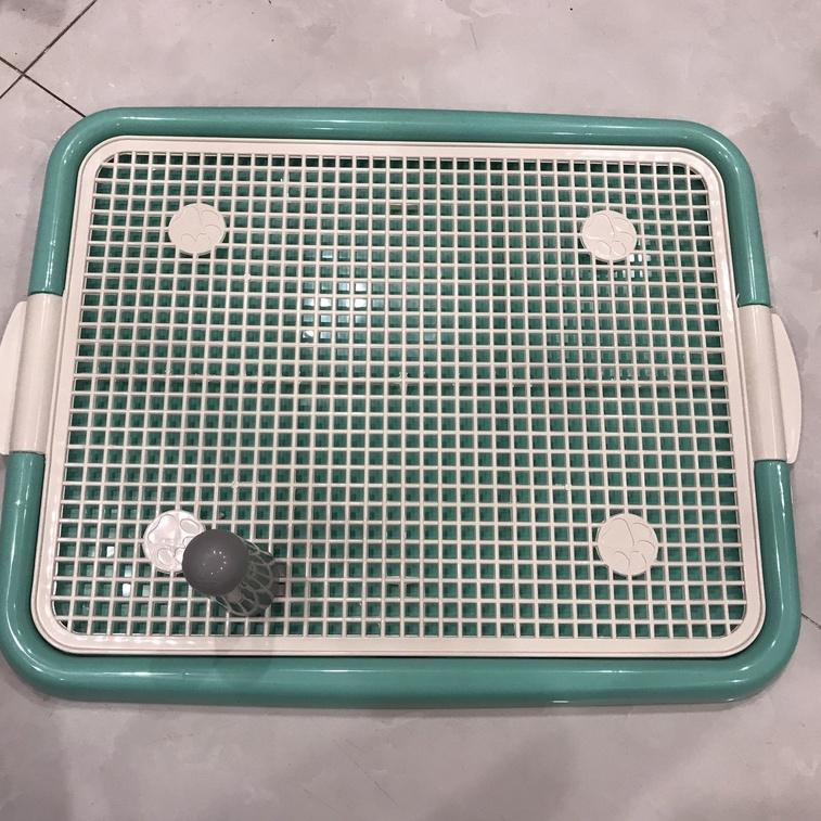 Khay vệ sinh cho chó nhỏ có cọc size 52x42 cm dùng kèm cát vệ sinh cho chó phù hợp cho chó dưới 7kg PhuThuyMeo