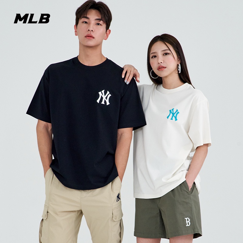 MLB Áo Thun Thể Thao Tay Ngắn In Hình Hành Tinh Màu Hồng Tse122 Cho Cặp Đôi