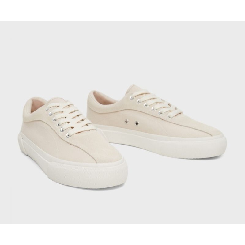 Giày trắng Man.go cho Nam, hàng chuẩn xuất châu Âu